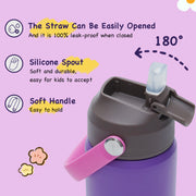 Hawsaiy 12oz Kids Insulated Water Bottle with Straw Lid, Leak-Proof Stainless Steel BPA-Free for School Boys and Girls