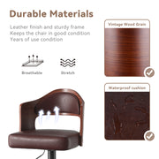 Nalupatio PU Leather Upholstered Barstools with Wooden Backrest Set of 2/4