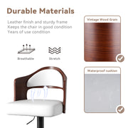 Nalupatio PU Leather Upholstered Barstools with Wooden Backrest Set of 2/4