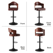 Nalupatio PU Leather Upholstered Barstools with Wooden Backrest Set of 2/4