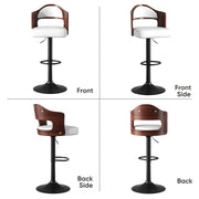 Nalupatio PU Leather Upholstered Barstools with Wooden Backrest Set of 2/4