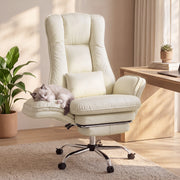 Hawsaiy Cross Legged Office Chair with Flip Armrests，Big and Tall Executive Office Chair, 135° Reclining Criss Cross Chair with Footrest & Lumbar Pillow