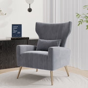 Hawsaiy Mid Century Modern Velvet Accent Chair Set of 1/2, High Back Armchair with Metal Legs, Upholstered Comfy Chair for Living Room and Bedroom