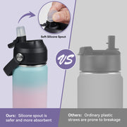 Hawsaiy 24oz Stainless Steel Water Bottles, Double Wall with Straw Lid, BPA-Free, Leakproof, for Travel & School, Multicolor