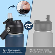 Hawsaiy 24oz Stainless Steel Water Bottles, Double Wall with Straw Lid, BPA-Free, Leakproof, for Travel & School, Multicolor