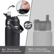 Hawsaiy 24oz Stainless Steel Water Bottles, Double Wall with Straw Lid, BPA-Free, Leakproof, for Travel & School, Multicolor