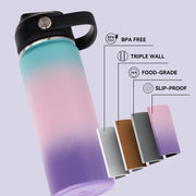 Hawsaiy 24oz Stainless Steel Water Bottles, Double Wall with Straw Lid, BPA-Free, Leakproof, for Travel & School, Multicolor