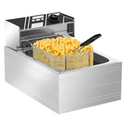 Hawsaiy Electric Deep Fryer with Baskets & Lids, Commercial Deep Fryer with Temperature Control, Stainless Steel Fryer, Countertop Fryers for Home Kitchen and Restaurant, 2500W