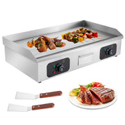 Hawsaiy 29’ Commercial Electric Griddle, 3200W Countertop Flat Top Griddle, Teppanyaki Stainless Steel Griddle, Adjustable Temperature Control 122°F-572°F (NO PLUG), 2 Shovels
