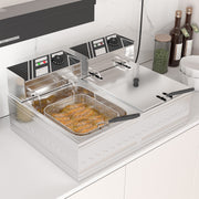 Hawsaiy Electric Deep Fryer with Baskets & Lids, Commercial Deep Fryer with Temperature Control, Stainless Steel Fryer, Countertop Fryers for Home Kitchen and Restaurant, 2500W