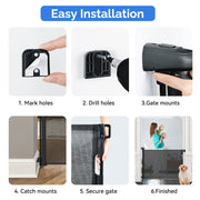 Hawsaiy Retractable Baby Safety Gate for Baby and Pet Extends to 55