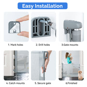 Hawsaiy Retractable Baby Safety Gate for Baby and Pet Extends to 55