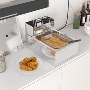 Hawsaiy Electric Deep Fryer with Baskets & Lids, Commercial Deep Fryer with Temperature Control, Stainless Steel Fryer, Countertop Fryers for Home Kitchen and Restaurant, 2500W