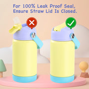 Hawsaiy 12oz Kids Insulated Water Bottle with Straw Lid, Leak-Proof Stainless Steel BPA-Free for School Boys and Girls