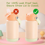 Hawsaiy 12oz Kids Insulated Water Bottle with Straw Lid, Leak-Proof Stainless Steel BPA-Free for School Boys and Girls