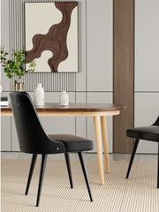 Hawsaiy Modern Dining Chair with Wooden Backrest, Set of 2