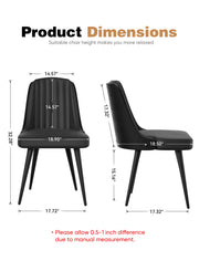 Hawsaiy Modern Dining Chair with Wooden Backrest, Set of 2