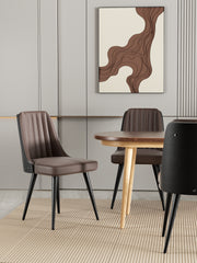 Hawsaiy Modern Dining Chair with Wooden Backrest, Set of 2