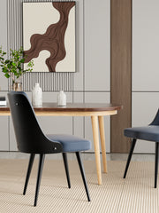 Hawsaiy Modern Dining Chair with Wooden Backrest, Set of 2