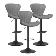 Nalupatio Modern Bar Stools Set of 2 Faux Leather Upholstered Swivel Barstools,Black