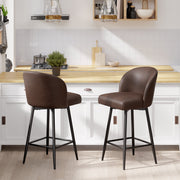 Hawsaiy Counter Height Bar Stools Set of 2/4,360° Swivel Barstools with High Back and Metal Legs,27.10