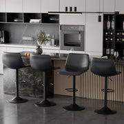 Hawsaiy Modern Swivel Bar Stools Set of 2/4, Adjustable Faux Leather Counter Height Chairs with Back for Kitchen Island