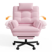Hawsaiy Big and Tall Office Chair with Footrest, Ergonomic Executive Desk Chair with Flip-Up Arms, Reclining High Back Computer Chair with Headrest & Side Pockets