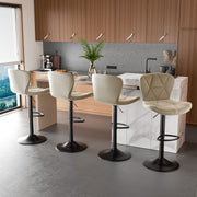 Hawsaiy Modern Adjustable Faux Leather Bar Stool with Back for Kitchen Island Set of 2/4