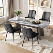Hawsaiy PU Leather Dining Chairs Set of 2/4/6, Upholstered Kitchen Chairs with Crossed Metal Legs, Armless Side Chairs for Dining Room, Kitchen, Living Room