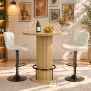 Hawsaiy Bar Table and Chairs Set for 2, 3-Piece Pub Table Set with 2 Adjustable Swivel Bar Stools, Counter Height Dining Table Set for Kitchen, Apartment, Home Bar, Small Space