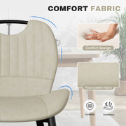 Hawsaiy Modern Faux Leather Dining Chair Set of 2/4/6 with Metal Legs, Ergonomic Design, Water-Resistant