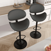 Hawsaiy Swivel Bar Stools Set of 1/2, Seat Adjustable Height 23.5-32.5IN Bentwood Barstools with Back & Footrest, PU Leather Upholstered Counter Height Bar Chairs for Bar Kitchen Dining Room