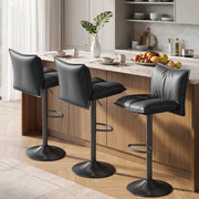 Hawsaiy Bar Stools Set of 2/3/4, Adjustable Swivel Bar Chairs with Thick Padded Seat, Faux Leather Upholstered Counter Height Bar Stools with Storage Pocket for Kitchen Island