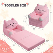 Hawsaiy Kids Sofa 2-in-1 Foldable Armchair with Liner Filler Cute Cartoon Lazy Sofa Bed for Living Room or Bedroom