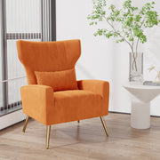 Hawsaiy Mid Century Modern Velvet Accent Chair Set of 1/2, High Back Armchair with Metal Legs, Upholstered Comfy Chair for Living Room and Bedroom