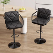 Hawsaiy PU Leather Adjustable Height Bar Stools Set of 2/4 with Footrest and Rubber Ring Base