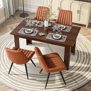 Hawsaiy Extendable Dining Table Set for 6, Upholstered Dining Chairs, Farmhouse Kitchen Dining Room Set, Hidden Leaf Dining Table Seats 6-8