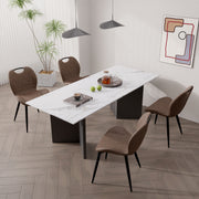 Hawsaiy Modern Faux Leather Dining Chair Set of 2/4/6 with Metal Legs, Ergonomic Design, Water-Resistant