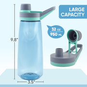 Hawsaiy 32oz Clear Plastic Leak-Proof Water Bottle,BPA-Free