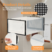 Hawsaiy 12 Pieces Transparent Acrylic Patchwork Shoe Box, Easy Installation, Stackable Ventilated Shoe Cabinet, Suitable for Shoe Storage, Sturdy and Durable