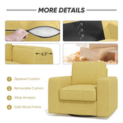 Hawsaiy Swivel Accent Chair, Cozy Linen Reading Chair for Adults, Comfy Single Sofa Chair with Extra Wide Armrests, Mid-Century Modern Arm Chair for Living Room, Bedroom, Office