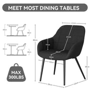 Hawsaiy Ergonomic Dining Chairs Set of 2/4/6 with Metal Leg for Kitchen, Dining Room, or Living Room