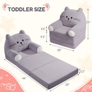 Hawsaiy Kids Sofa 2-in-1 Foldable Armchair with Liner Filler Cute Cartoon Lazy Sofa Bed for Living Room or Bedroom
