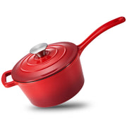 Hawsaiy 2 QT Cast Iron Sauce Pan with Lid, Enameled Cast Iron Saucepan with Solid Stainless Steel Knob, Even Heating & Self-Basting, Oven Safe up to 500℉, Compatible with All Stovetops
