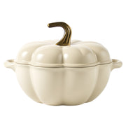 Hawsaiy 4.5 QT Pumpkin Shaped Cast Iron Dutch Oven, 360° Uniform Heating, Enameled Cast Iron Pot with Lid, Suitable for Most Stoves, Festive Cookware