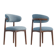 Hawsaiy Wooden Dining Chairs Set of 2, Mid-Century Upholstered Chenille Dining Chairs with Solid Wood Legs, Comfortable Kitchen Chairs for Dining Room
