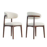 Hawsaiy Wooden Dining Chairs Set of 2, Mid-Century Upholstered Chenille Dining Chairs with Solid Wood Legs, Comfortable Kitchen Chairs for Dining Room