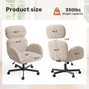 Hawsaiy Criss Cross Office Chair with Flip-Up Arms, Wide Seat Desk Chair with Adjustable Headrest, 135° Reclining Ergonomic Office Chair with Plush Fabric Cushion