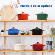 Hawsaiy Enameled Dutch Oven Pot with Lid, Cast Iron, Dual Handles for Bread Baking, Cooking, Non-Stick Enamel Coating