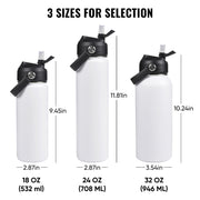 Hawsaiy 24oz Stainless Steel Water Bottles, Double Wall with Straw Lid, BPA-Free, Leakproof, for Travel & School, Multicolor